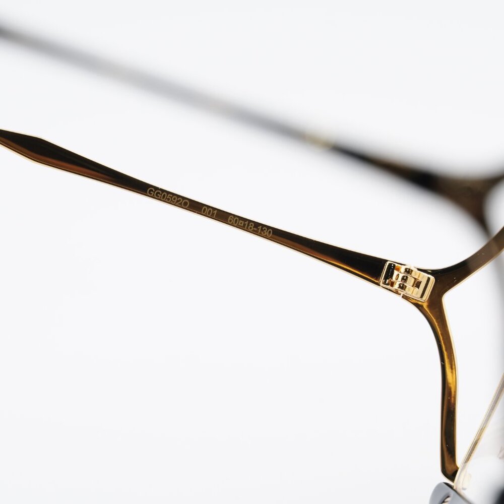 Gucci GG0592O 001 Eyeglasses Black/Gold 60mm Butterfly Frame - Picture 9 of 11